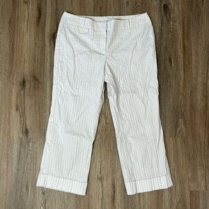 New York & Company | White Pinstripe Stretch Capri Pants
